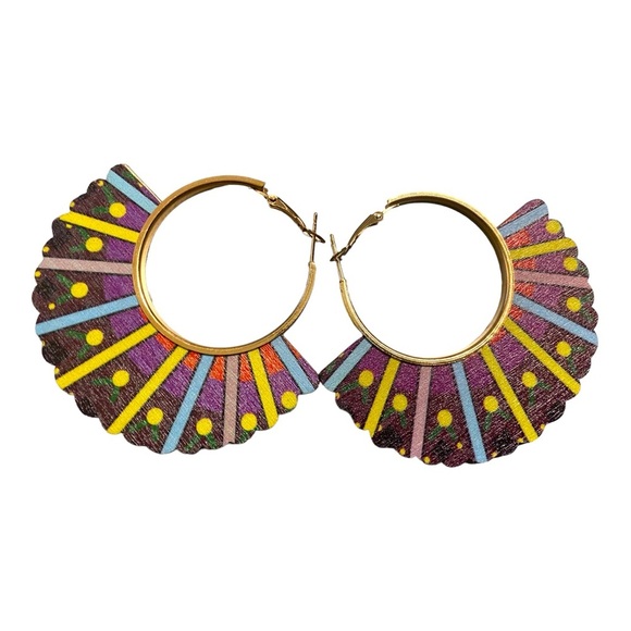 Colorful Hoop Earrings - Picture 3 of 4